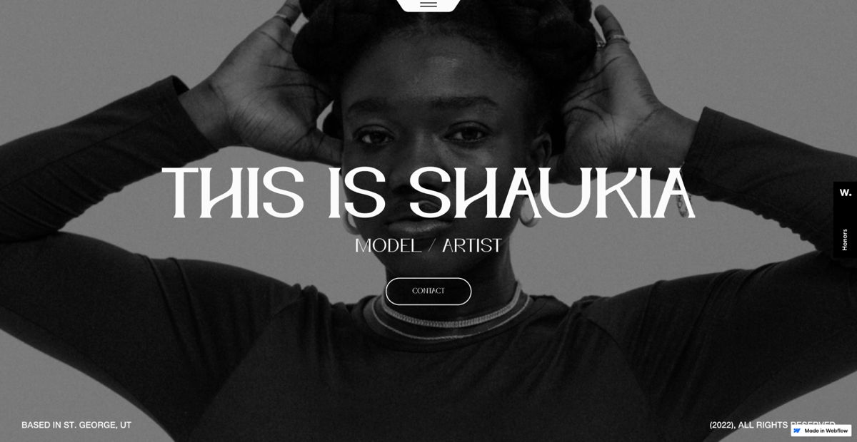 Screenshot of Shaukia Alhassan, from the model websites collection.
