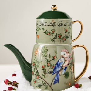 Phannapast Taychamaythakool x Anthropologie Twelve Days of Christmas Ceramic Stoneware Tea-For-One Set