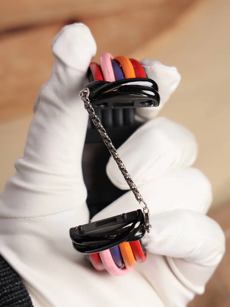 Allegra S12 Black PVD Steel with White/Orange/Pink Sapphires