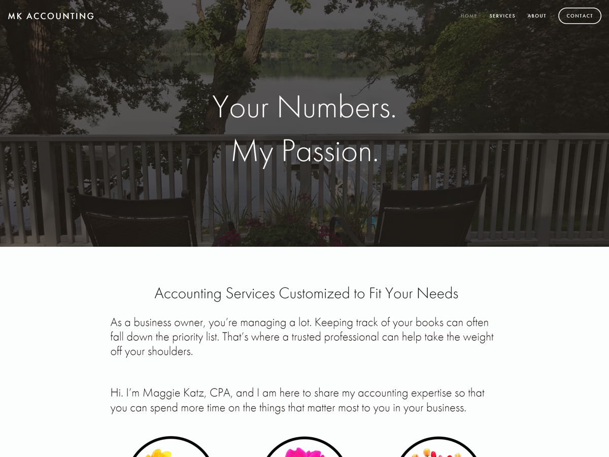 Screenshot of MK Accounting, from the accountant websites collection.