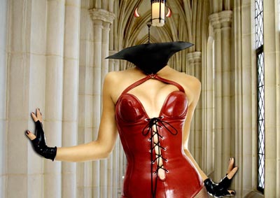 Фотошоп PSD исходник для монтажа - девушка-дьявол