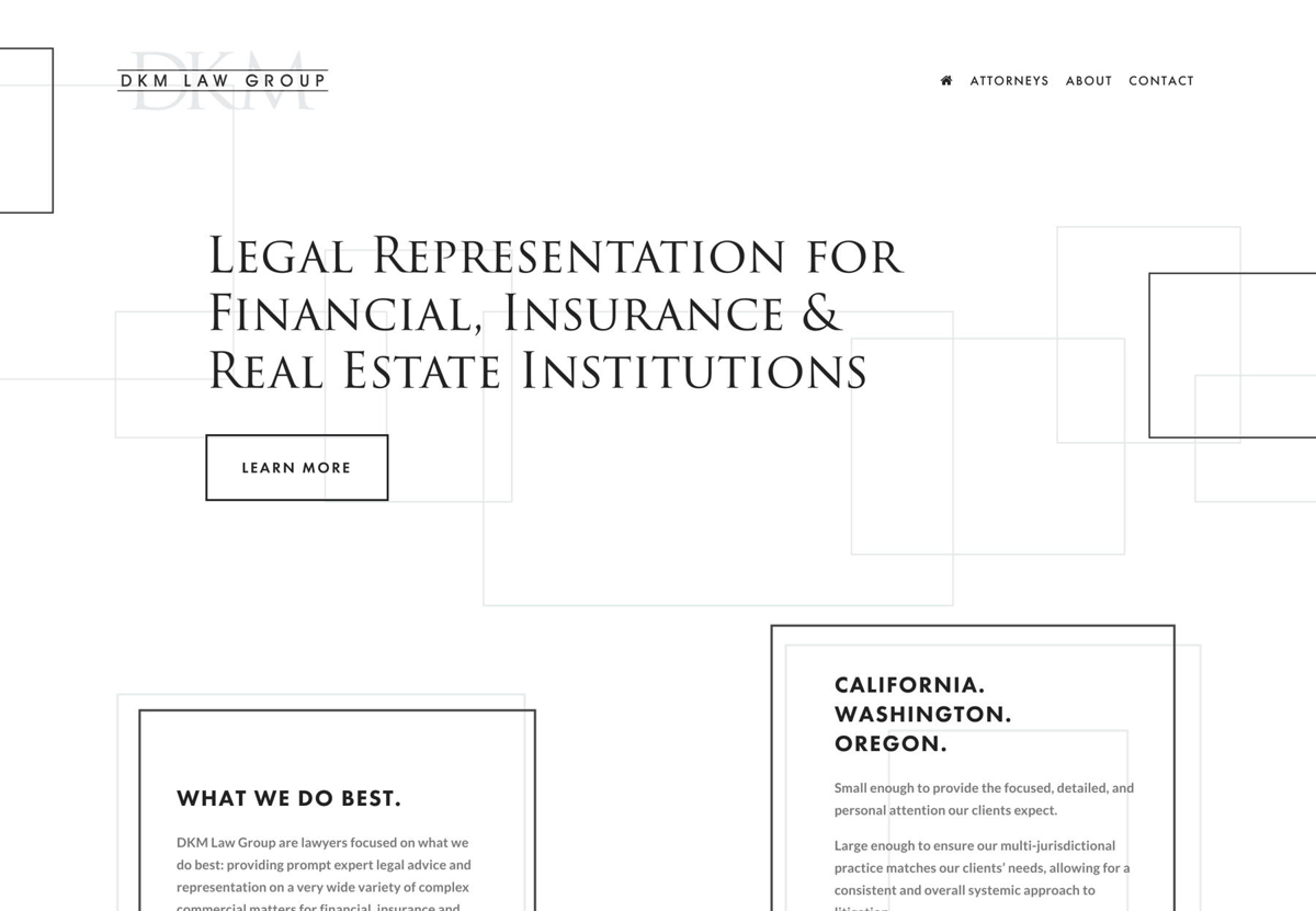 Screenshot of DKM Law Group, from the service websites collection.