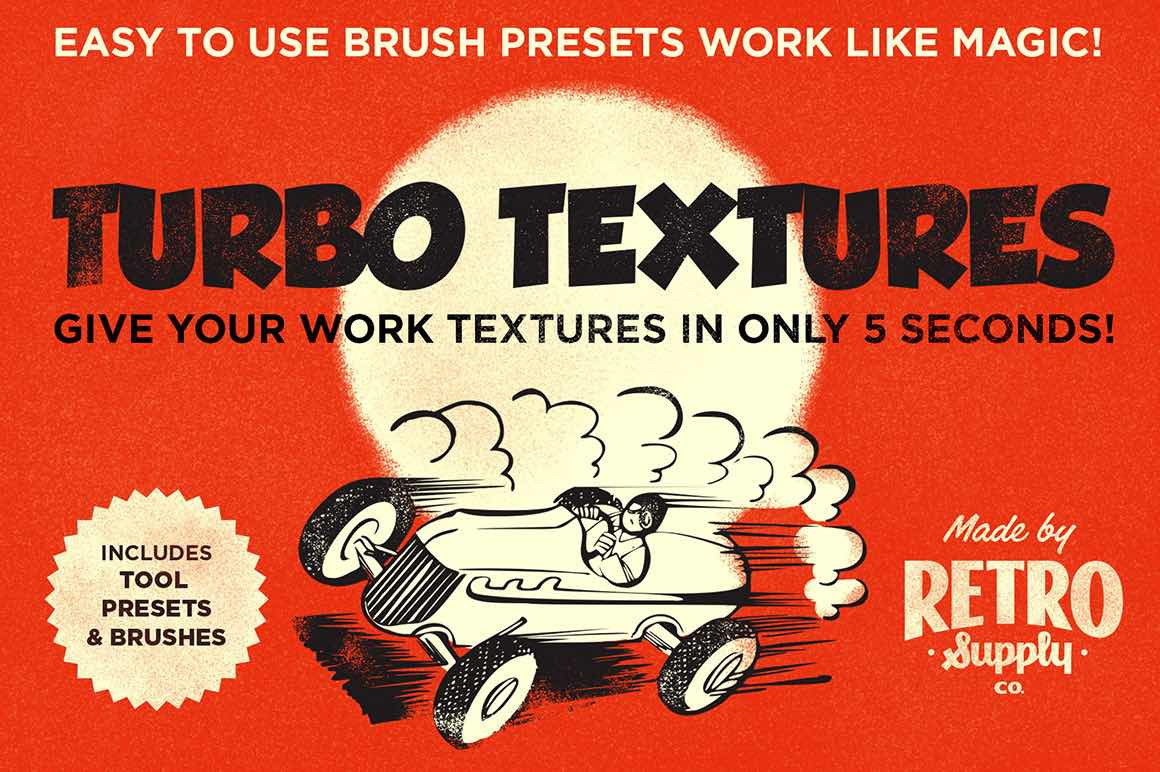 Retro texture brushes for Photoshop