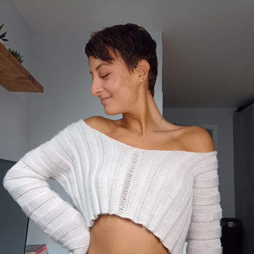Strickmuster: Gemütlicher kurzer Pullover
