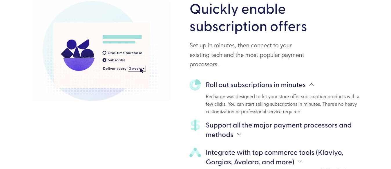 Recharge Payments product / service