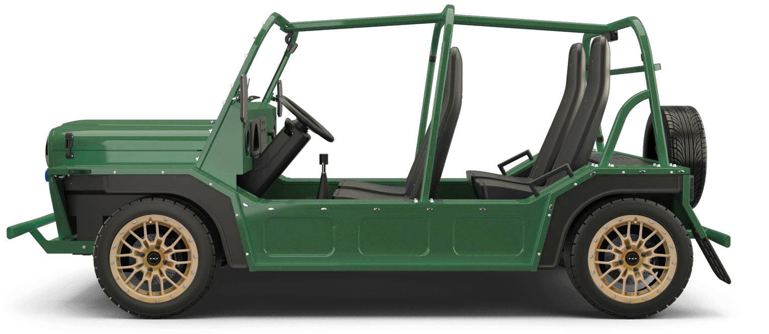 MOKE Electric Vehicles + HD Golf Wheels RTC Custom Wheel & Tire Packages for British Green 14 inch with Tire
