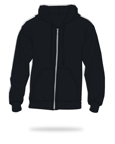 Black adult fit cotton fleece full zip hoodie sj clothing manila philippines