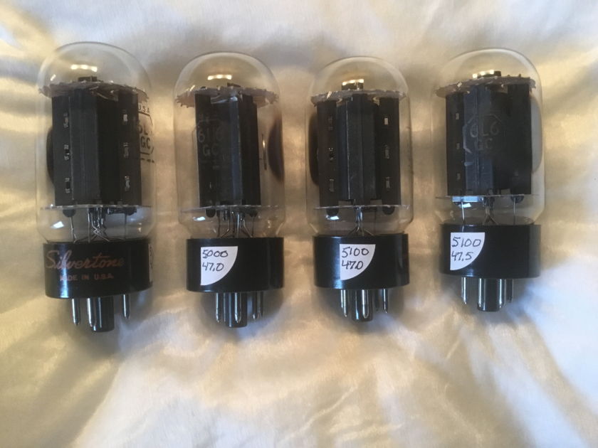 RCA Silvertone Black Plate - set of 4 6L6GC Huge price drop !!!! Low hours - tested perfect