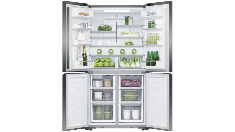 Fisher & Paykel 538L Recessed Handle Quad Door Fridge with Ice & Water Dispenser – Matte Black Glass - Image 3