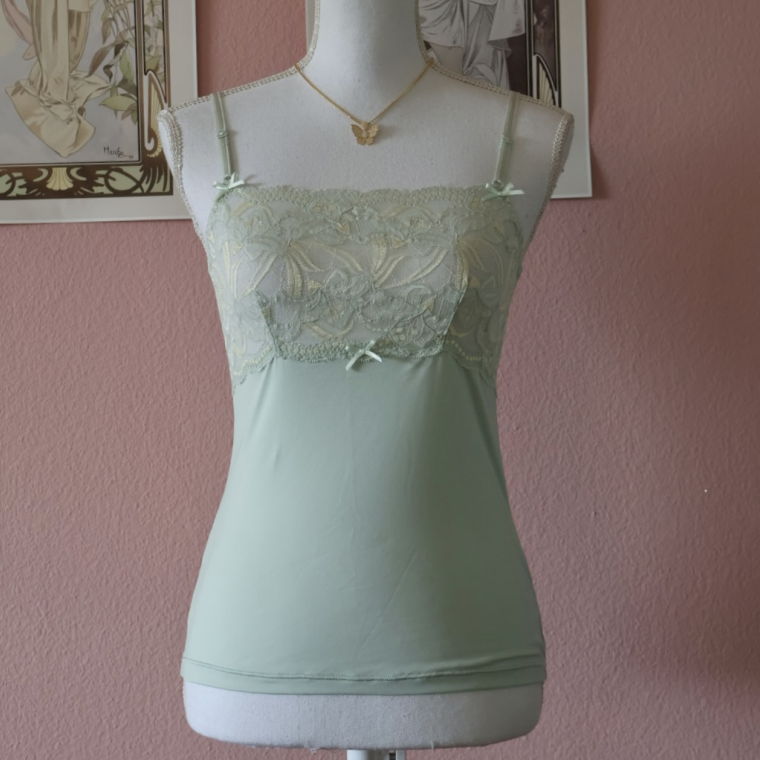 Green Japanese Lace Cami (Secondhand - XS/S)