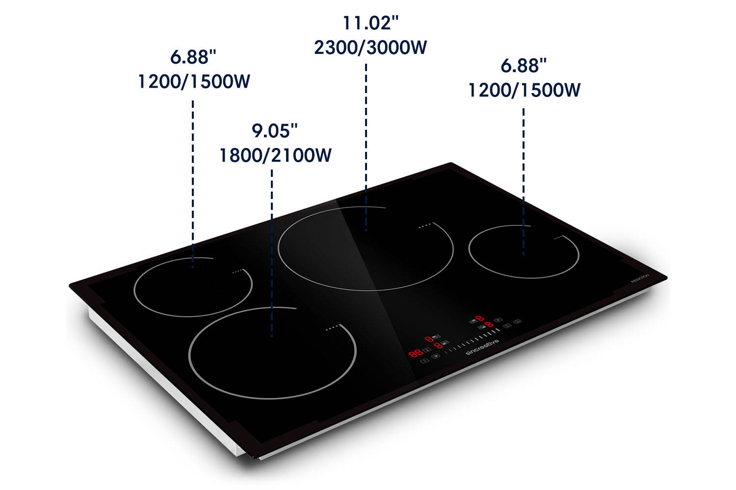 30-inch Induction Cooktop with 9 heating Level and Timer