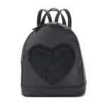 Kohl's Candie's® Geri Fuzzy Heart Mini Dome Backpack in Black