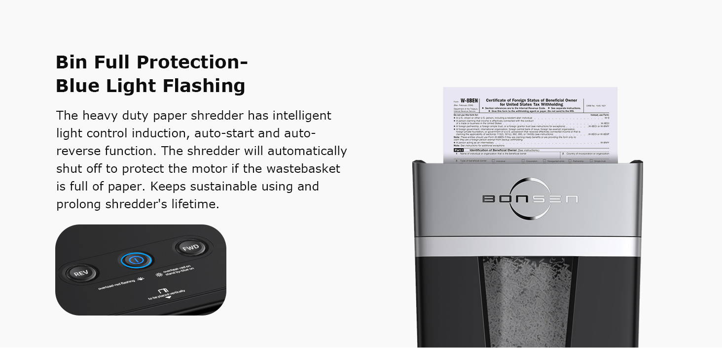 Bin Full Protection with blue light flashing