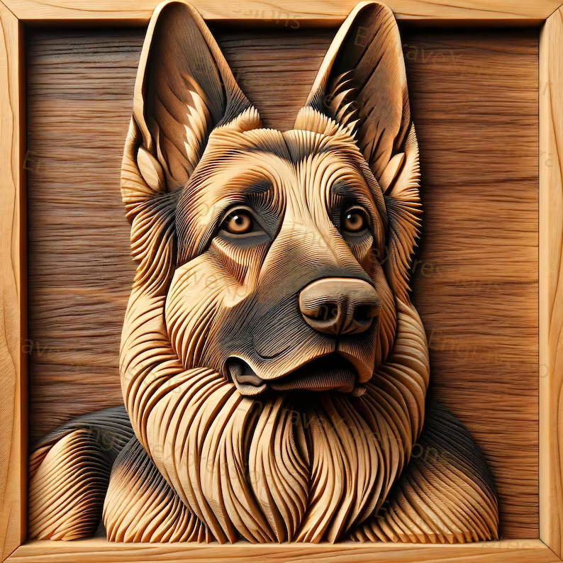 3D Laser Engraved Animal Portraits 005