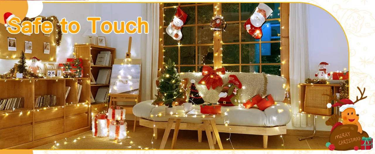 Features of Ollny's 400 leds clear cable multicolor Christmas lights