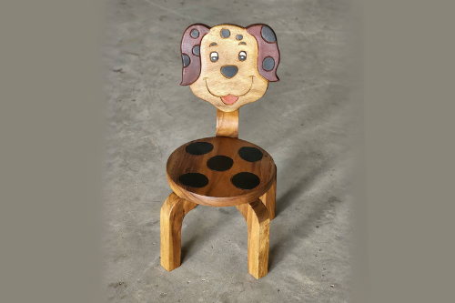 Children's Wooden Puppy Dog Chair Toddlers Sitting Chair with supporting strong backrest - Image 3