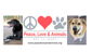 Peace Love and Animals logo