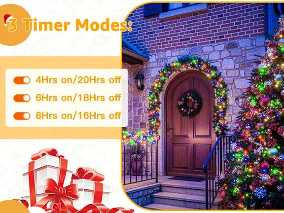 Features of Ollny's 800 leds clear cable cool white string lights - mobile size