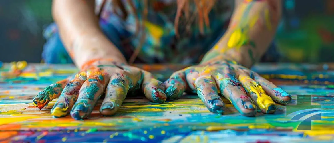 Diverse art therapy activities highlighting creativity and healing