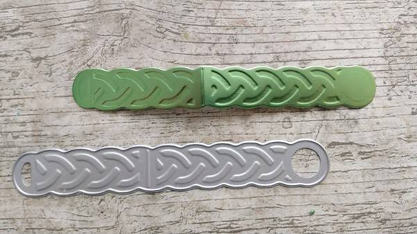 a green and grey bracelets