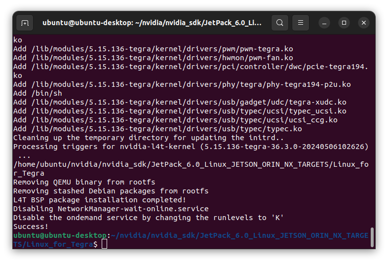 End of applying binaries
