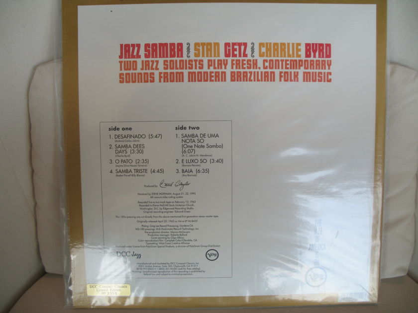 Stan Getz/Charlie Byrd - Jazz Samba DCC LPZ 2011>>>STILL SEALED<<<