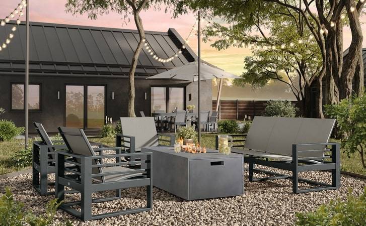 Ebel Palermo Sling Aluminum Outdoor Patio Seating Collection