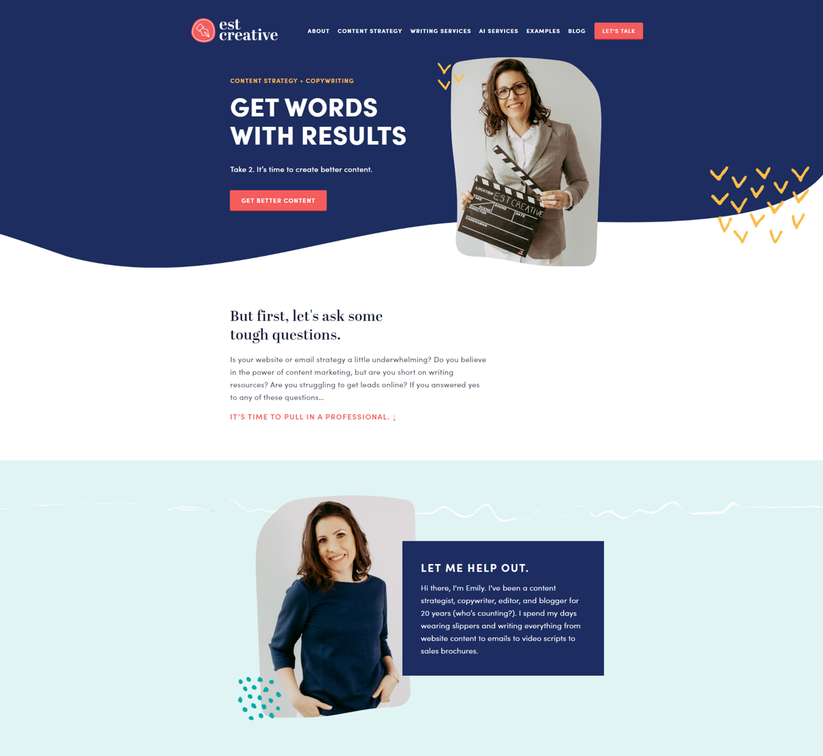 Screenshot of EST Creative , from the blue websites collection.