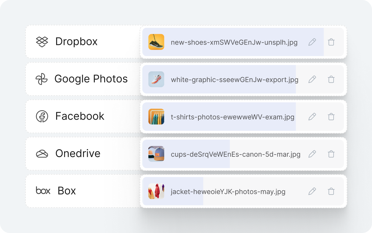 Multiple upload sources