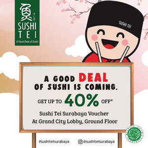 Sushi Tei: Promo Get up to 40% off* dengan Kartu Kredit Citibank atau KTP* sampai 09/22/2019
