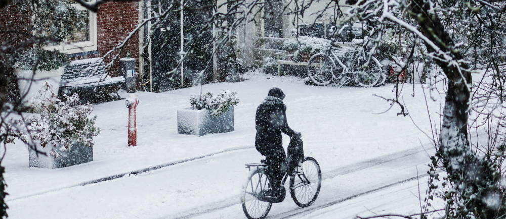 Fat tire tire in snow