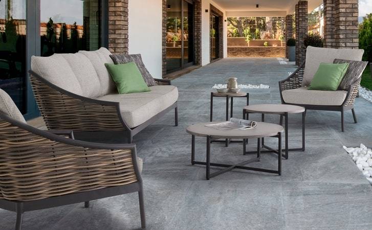 Applebee Milou Outdoor Patio Seating Aluminum Frames with All Weather Wicker Accents