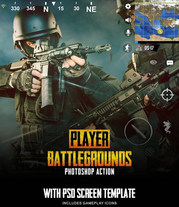 Player Battlegrounds Photoshop Action - поле боя игрока