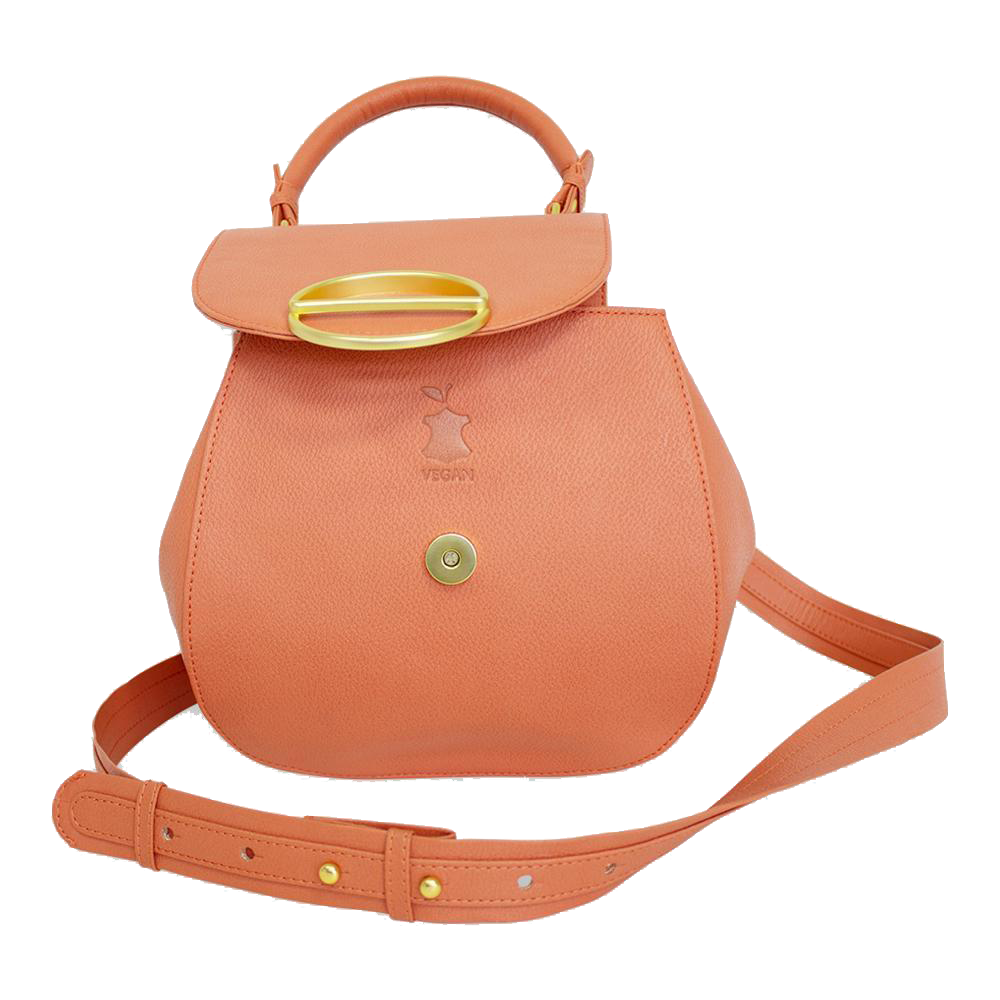 Genderless neckbags made from AppleSkin™ and vegetable tanned leather