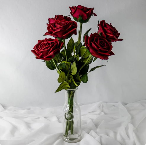 Red Natural Real Touch Rose - Realistic Artificial Flowers
