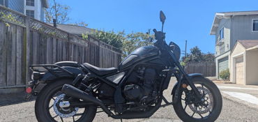 2021 HONDA CMX1100A REBEL "GUNMETAL BLACK METALLIC" motorcycle for rent near Millbrae, CA