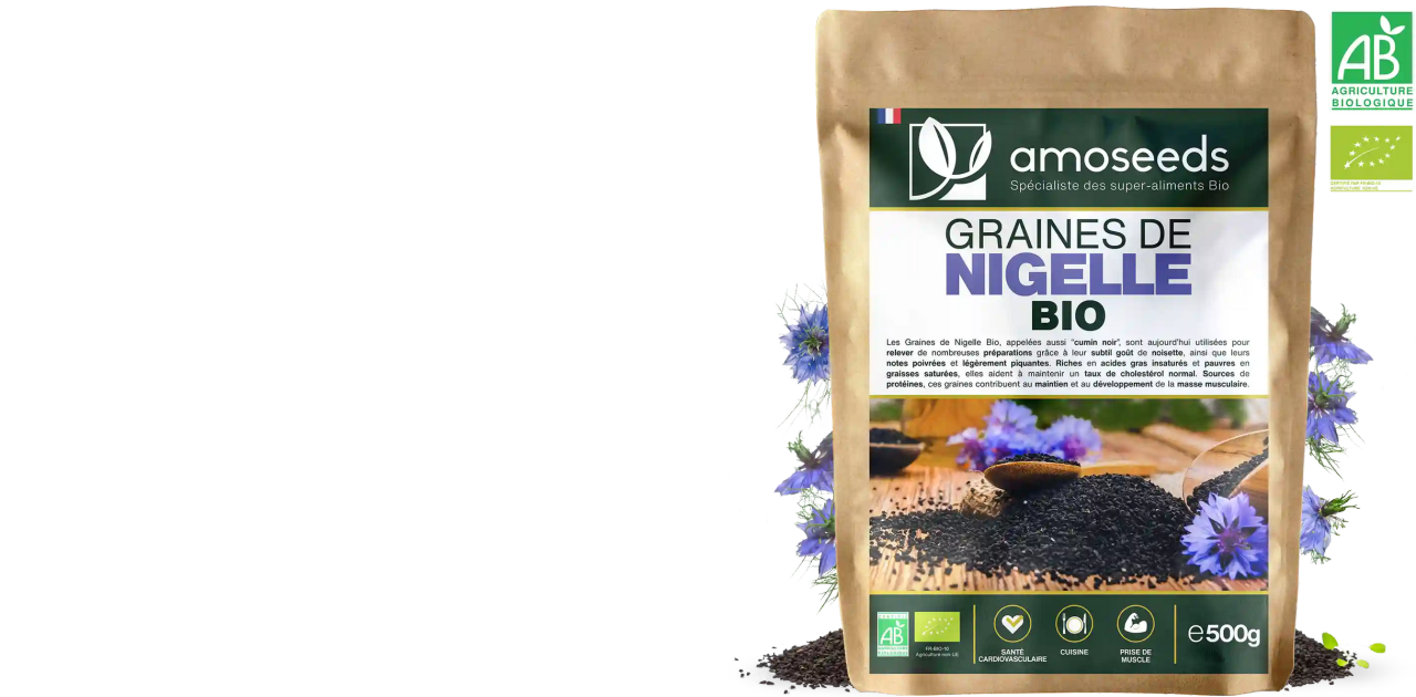 Graines de Nigelle Bio 500g - AMOSEEDS 