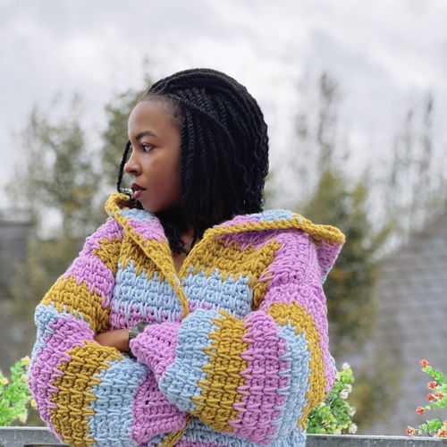 Crochet Hooded Cardigan Written Pattern