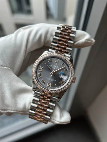 Rolex Datejust 36 Rhodium VI IX Diamonds Dial