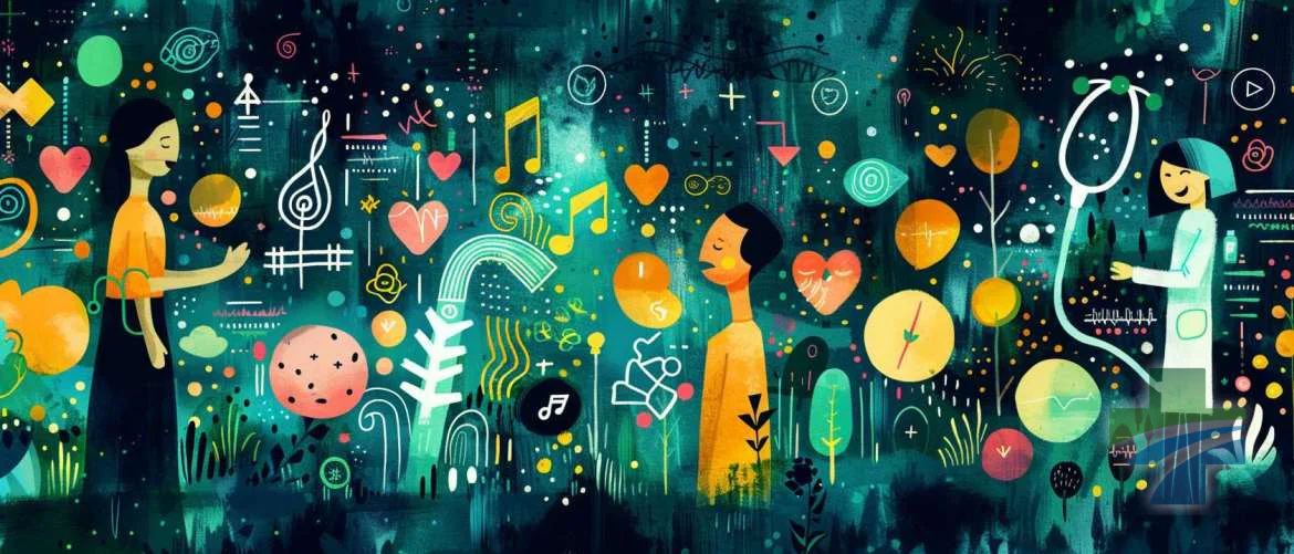 Abstract illustration of festival healthcare synergy