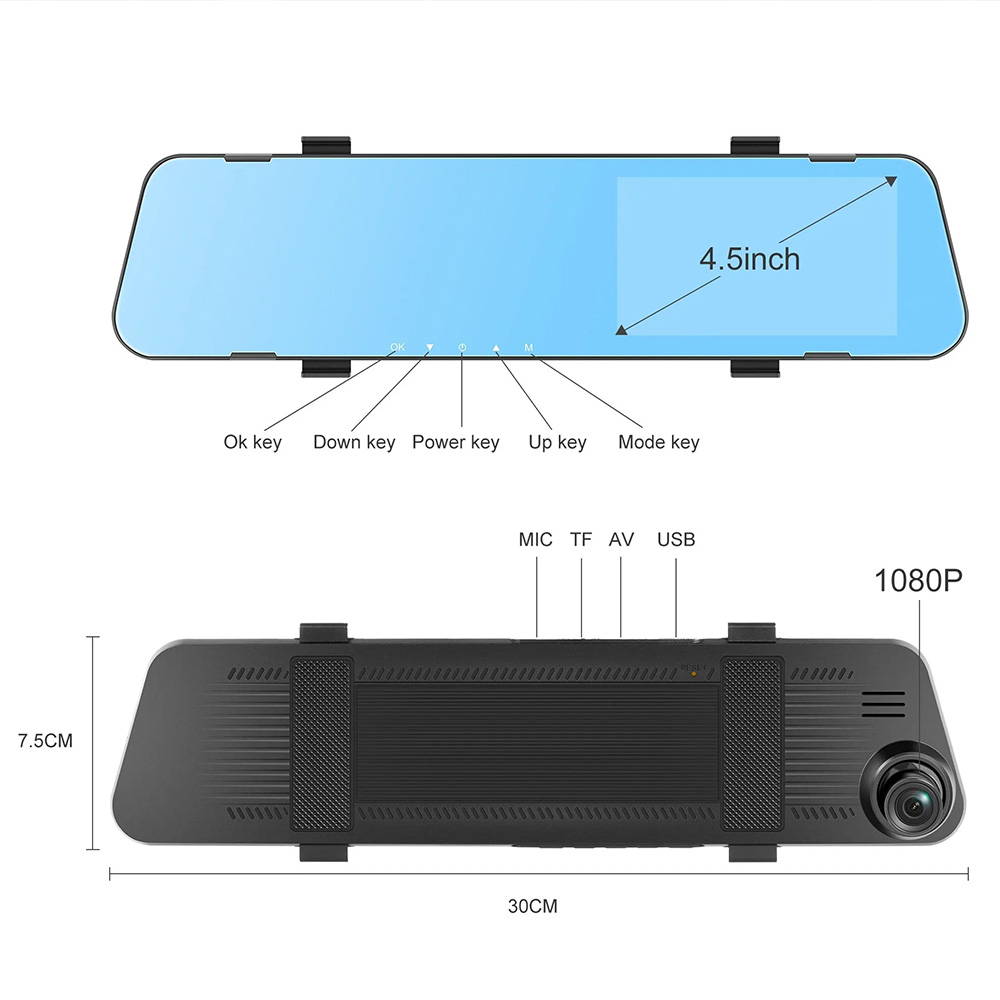 Guide Dashcam Rétroviseur Full HD