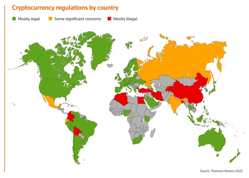 Crypto Regulations by Country | Thomson Reuters