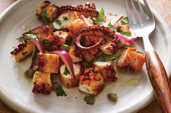 Salade de pieuvre grillée