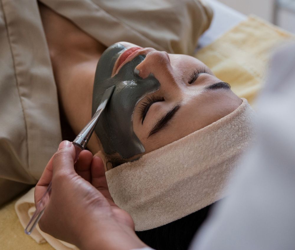 Model undergoing Morpheus8 treatment for facial rejuvenation at Studios Vis a Vis Toronto