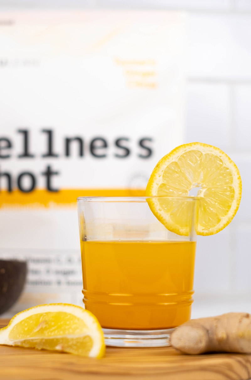 Trulean's Wellness Shot includes 9 ingredients to boost your immune system and reduce inflammation: Vitamin C, D, B12, Zinc, Turmeric, Echinacea, Astragalus, Ginger, & Cayenne Pepper.