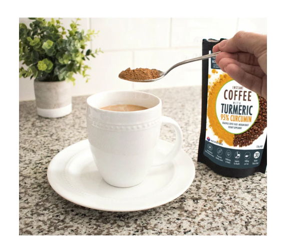 Instant Coffee with 95% Pure Organic Curcumin Turmeric Extract Powder 1000mg - Image 4