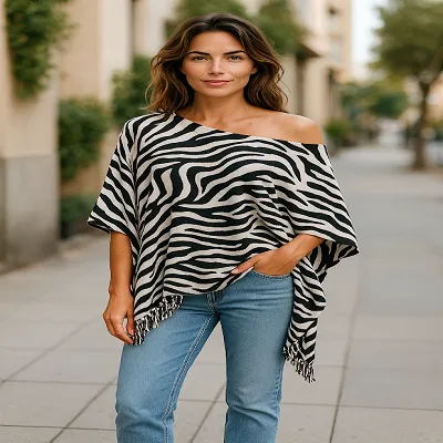 Kaftan Poncho Top - Plus Size 