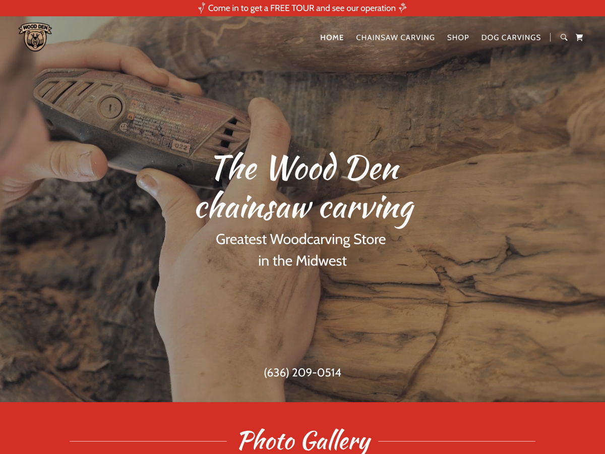 Screenshot of The Wood Den, from the godaddy websites collection.