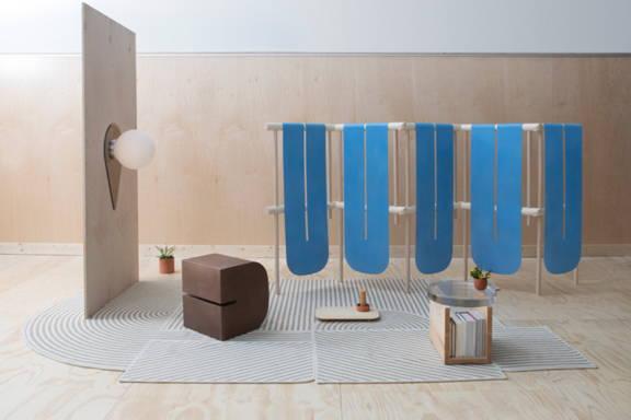 Modern Grain brand furniture arranged in an open room