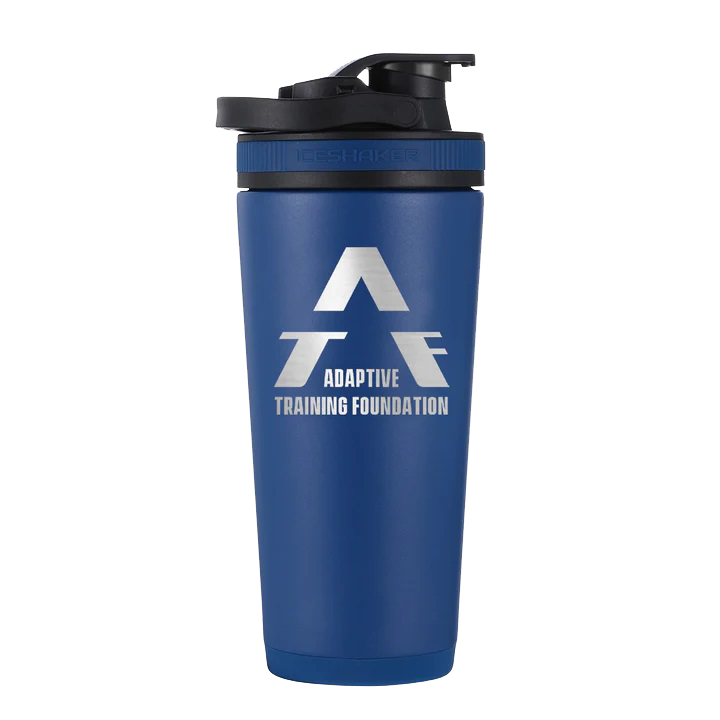 26oz. Navy Ice Shaker Bottle with Adaptive Training Foundation Logo